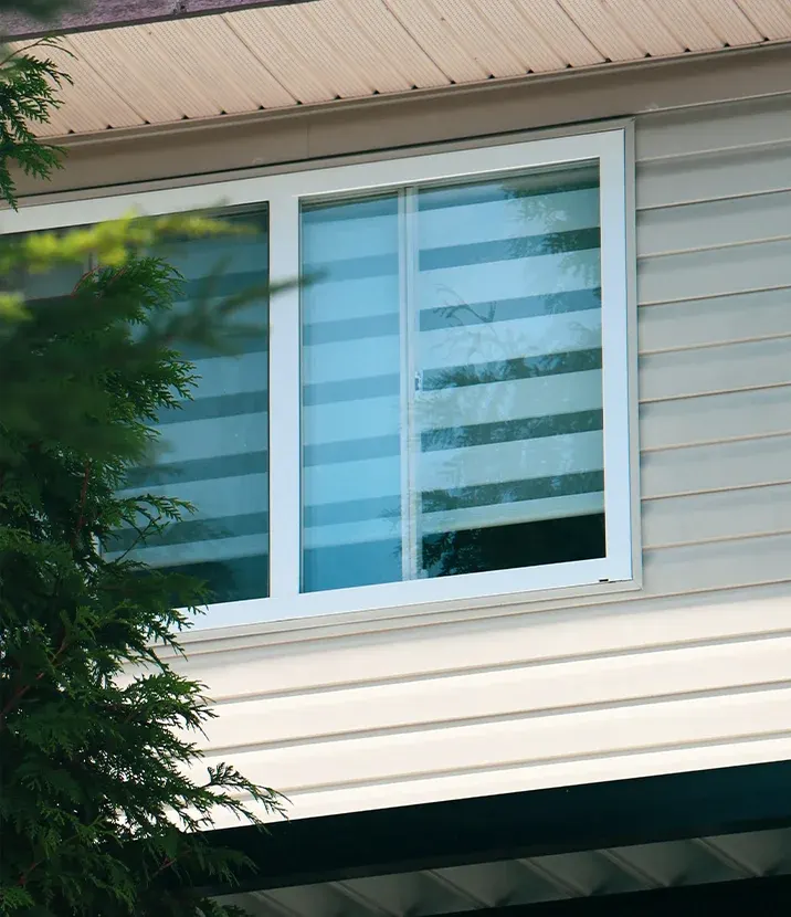 A photo of a window in a residential house.